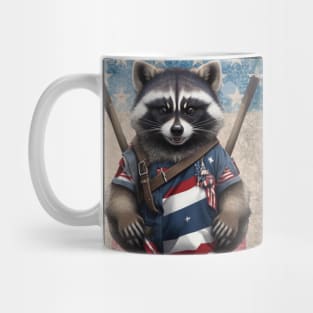 American Patriotic Raccoon Mug